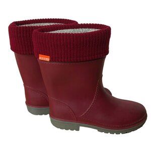 ALISA LINE Waterproof Rain Boots Lined Kids Girls Boys Red Four Seasons 32 / 33